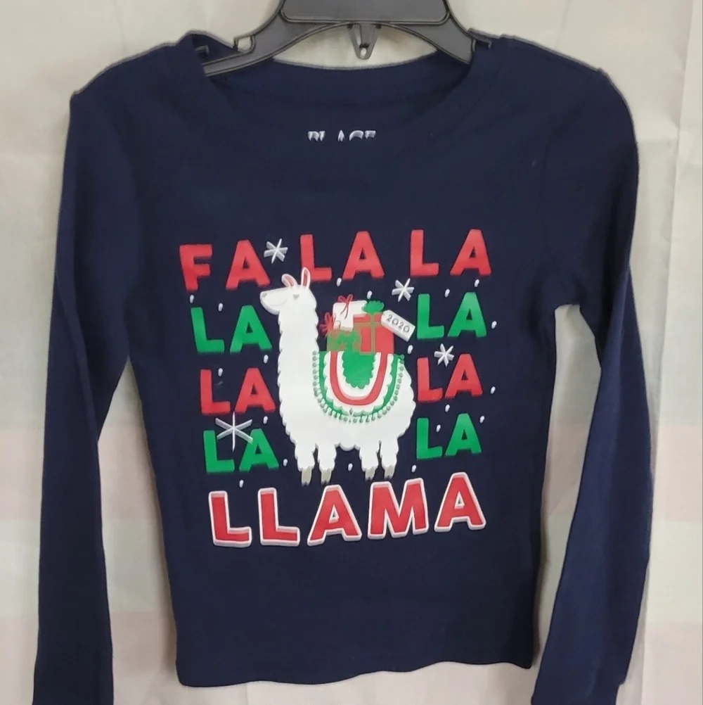 The Children's Place XS (4) Fa La La Lama Long Sleeve Tee